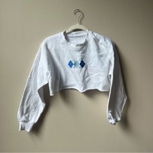 Argyle cropped crewneck sweatshirt
